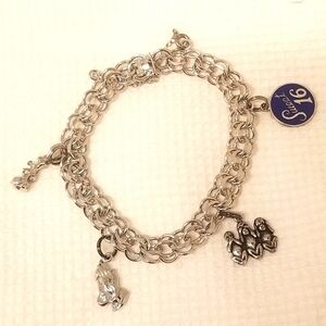 Elco Vintage Sterling Silver Bracelet with 4 Sterling Silver Charms